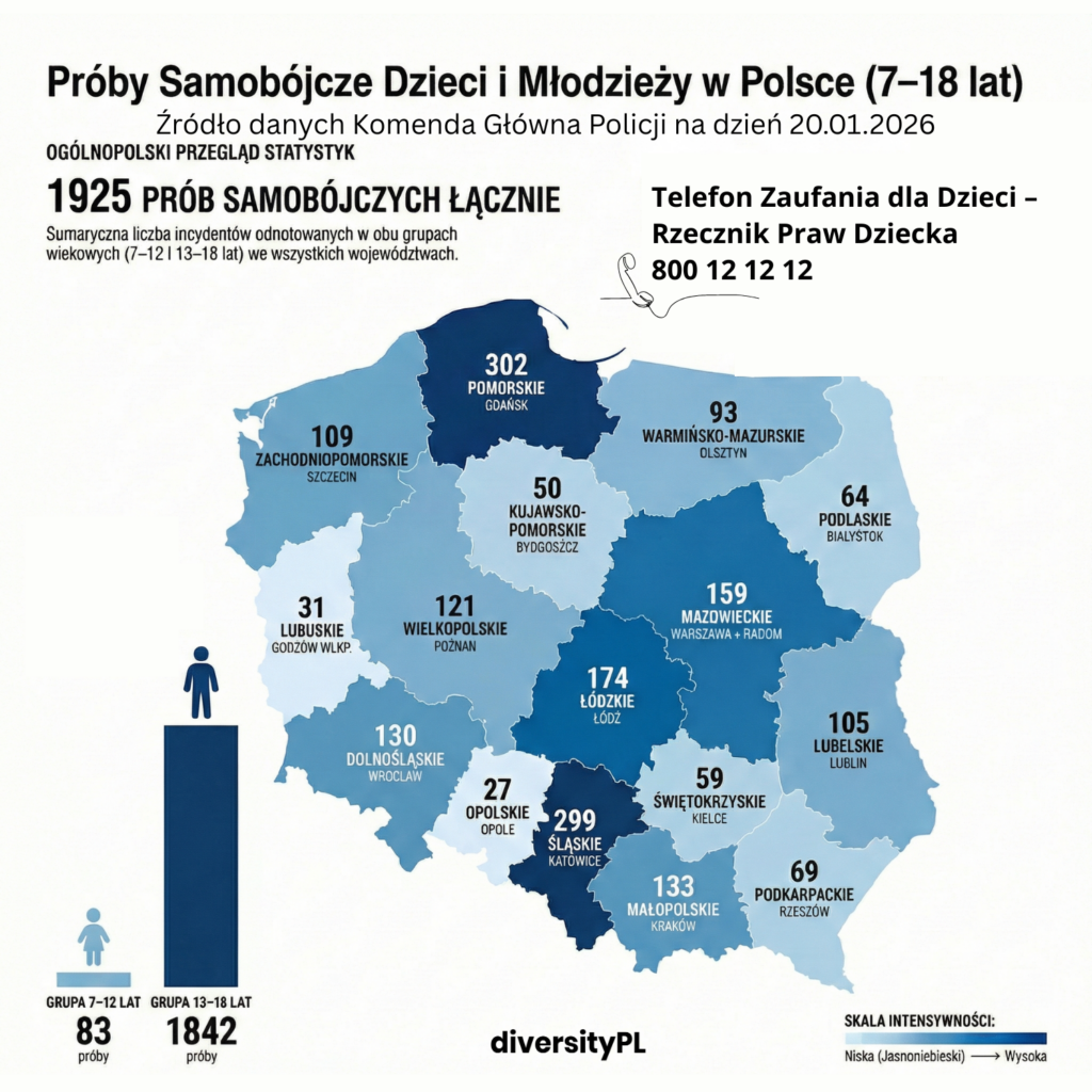 próby samobójcze dzieci i młodzieży DiversityPL