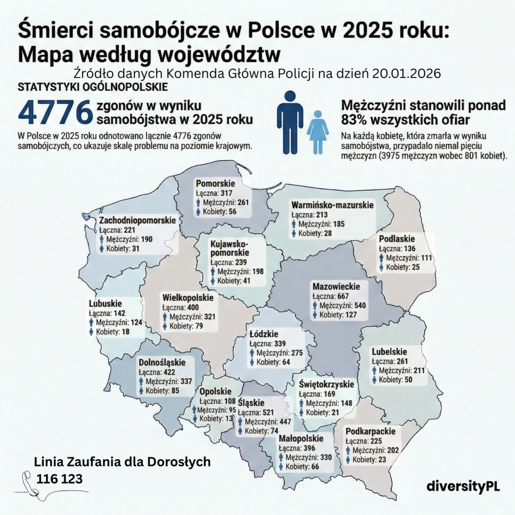 śmierci samobójcze w Polsce DiversityPL
